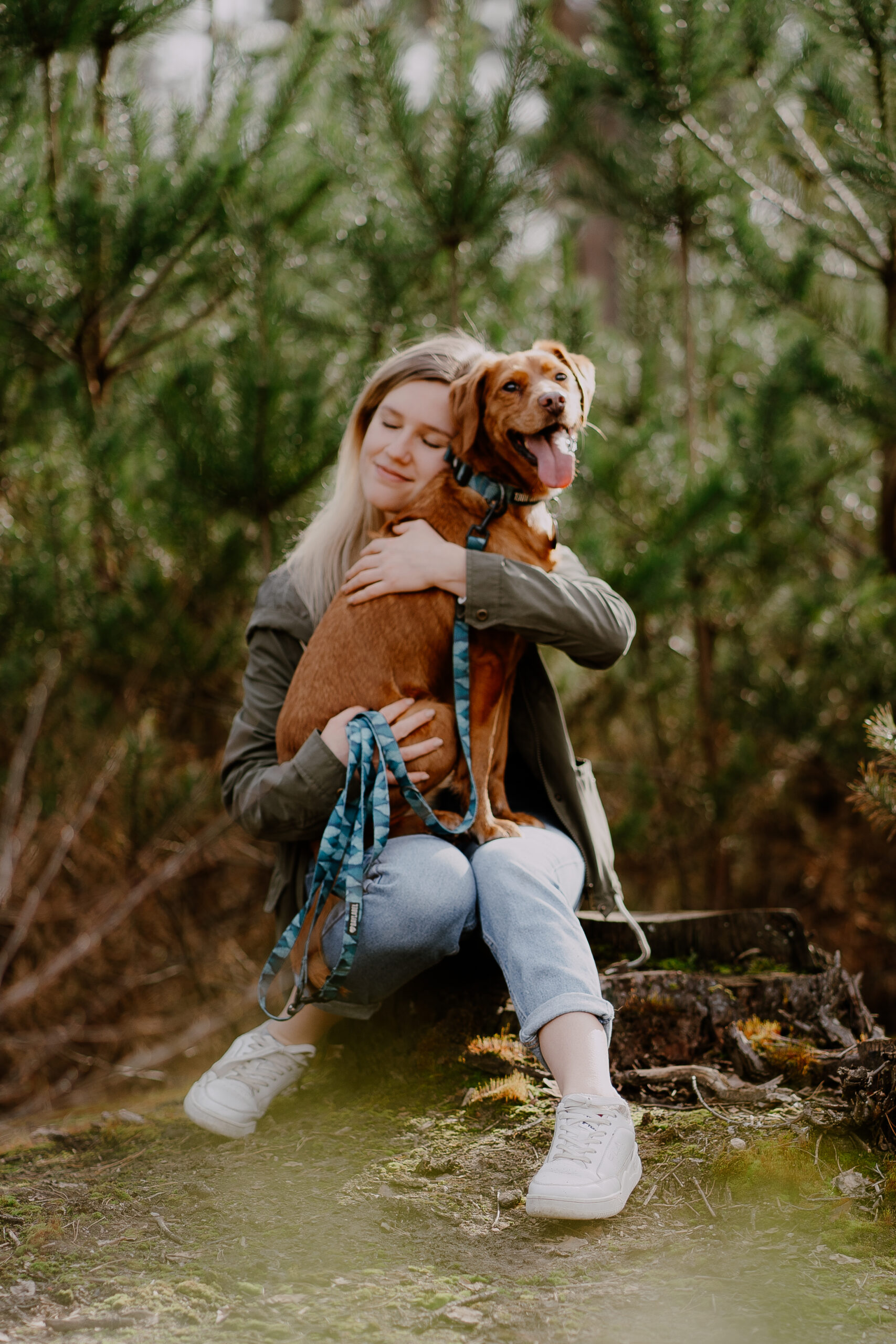 Sesja zdjęciowa z psem w lesie